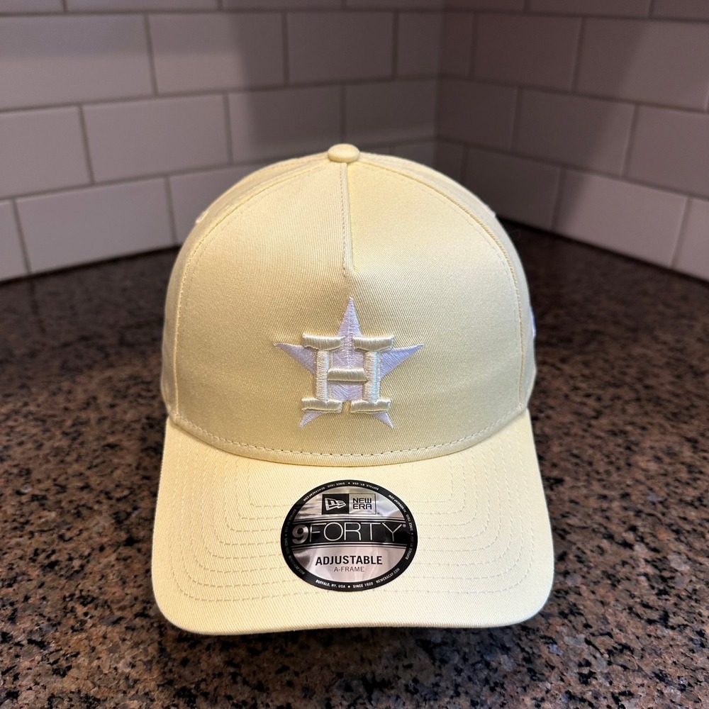 Houston Astros New Era 9FORTY A-Frame Hat Snapback Soft Yellow New